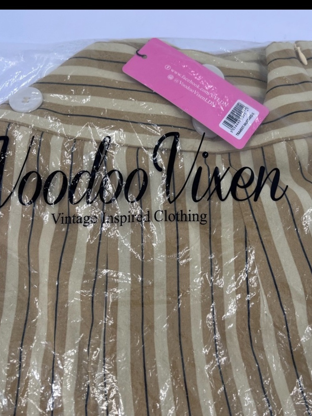 Voodoo Vixen NWT Mustard Stripe Sailor Pants S 4 Retro Wide Leg High Rise - Picture 7 of 9